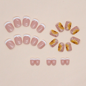 Tùy Chỉnh Bao Bì Ngón Tay Móng Tay Mẹo Ngắn Vuông Báo Chí Trên Móng Tay Đẹp Hello Kitty Móng Tay - Product Image 3