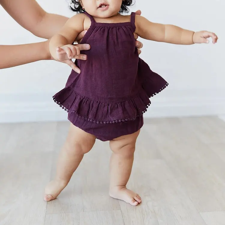 Sommer 2pcs Säuglinge & Kleinkinder Baumwolle Musselin Mädchen anzug benutzer definierte schöne Baby-Sets