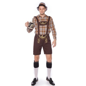 Costumes d'Oktoberfest unisexes pour adultes, kits de bière, pantalons de style allemand pour spectacles sur scène, polyester/rayonne, en stock - Product Image 2