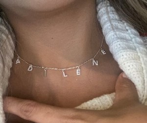 Foxi Hot Bán Cá Nhân Thư Đồ Trang Sức Tùy Chỉnh Khoảng Cách Chữ Vòng Cổ Với CZ Đá Quý Tên Ban Đầu Vòng Cổ - Product Image 3