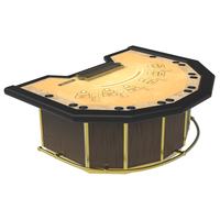 Table de jeu de poker et de Blackjack de luxe professionnelle en bois antique, personnalisable, de qualité casino, demi-ronde, pour la vente en gros
