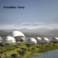 Kawagebo Kamp 12M PVC Party Trade Show Luxury Outdoor Camping Glamping Igloo Geodesic Dome Hotel Tente Maison avec salle de bain