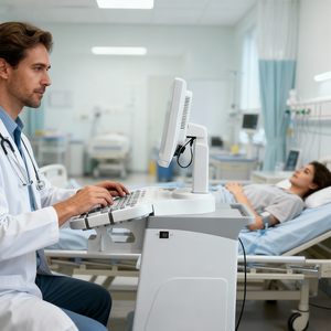 WFK S1100 수의학용 B-초음파 스캐너 15인치 LED 디스플레이 카트 탑재형 휴대용 애완동물 임신 진단기 대형 동물 금속 1 - Product Image 5