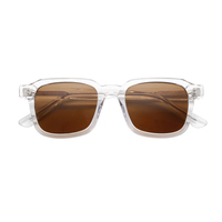 Lunettes de soleil rectangulaires et carrées de marque de luxe pour femmes et hommes, monture en acétate jaune, rose, gris avec verres polarisés Tac