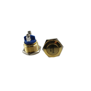 YUMO GQ16F-10/G 16mm 19mm קטן סירה שחור מתכת לדחוף כפתור מתג 12/16/19/22mm פנל - Product Image 4