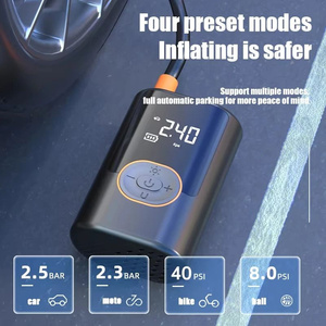 WOSEN Portable 150psi Tire Inflator Small Car Air Pump Wireless Mini Air Compressor Rechargeable Tyre Pump LED <b>Light</b> Power Bank - Product Image 3