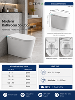 Toilettes intelligentes en gros, IPX4, multifonctionnelles, double chasse, affichage LED, siège chauffant, toilettes intelligentes modernes à poser au sol