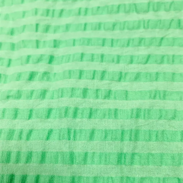 Factory direct custom 100 cotton plain stripe seersucker yarn dyed fabrics for clothing