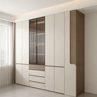Dressing contemporain sur mesure, grande armoire de rangement intégrée pour chambre à coucher avec portes vitrées, Chine