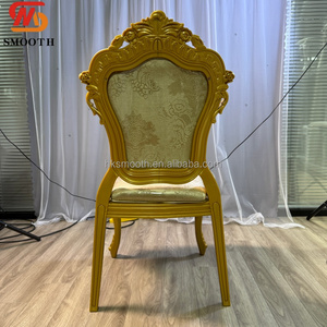 SMOOTH Golden Luxury Throne <b>Chair</b> European Style Hotel <b>Chair</b> with Gold Frame Wedding Metal <b>Chair</b> - Product Image 4
