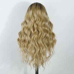 MANDI-Perruque synthétique sans colle couleur blonde 360 HD Lace Front en fibre résistante à la chaleur, cheveux longs ondulés naturels - Product Image 2