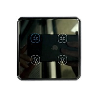Interruptor de Panel Táctil Inteligente de 4 Canales ZigBee 3.0, UE/Reino Unido, 220V, Control Inalámbrico por Aplicación, con Temporizador de Luz, Control Remoto, 10A