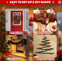 Weihnachtskugel-Glocken-Schleifen-Zuckerstangen-Ornamente Hängender Blumenkranz Künstliche Grün-Girlande für Heim Zimmer Weihnachtsbaum DIY Deko