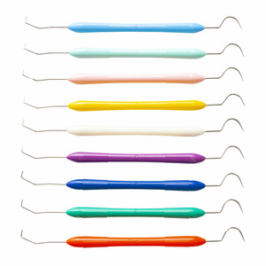 Sondas Dentales de Doble Punta, Acero Inoxidable, Mango de Plástico, Múltiples Colores, Empuñadura Acolchada, Herramientas Manuales para Examen Oral - Product Image 2