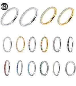 रोमांटिक जिरकॉन सेगमेंट में नाक की अंगूठी सेप्टम रिंग टाइटेनियम हूप ईयररिंग्स लड़कियों के लिए डेथ लेलिक्स बॉडी भेदी गहने - Product Image 6