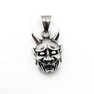 Joyería Zoryn para Hombre, Collar con Colgante de Máscara Hannya Japonesa Gótica de Acero Inoxidable, Venta al por Mayor, Tamaños Grande y Pequeño - Product Image 3