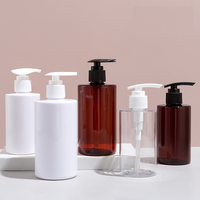 Emballage cosmétique vide en gros, 200 ml, 250 ml, 300 ml, 500 ml, bouteille en plastique PET ambré pour huile capillaire, bouteille de shampooing avec pompe à lotion