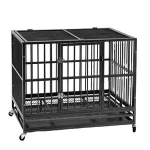 Double Door Metal Wire Folding Open Top Dog Cage Professional Dog Kennels Large Outdoor Metal Xl Dog Crate