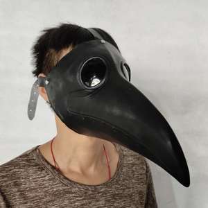 หน้ากากรูปนกจมูกยาวสีส้มยาวสีขาวดำสำหรับงานปาร์ตี้ฮาโลวีน - Product Image 5