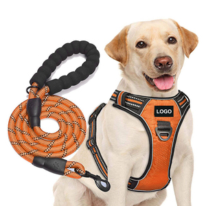 Harnais et laisse pour chien en néoprène hautement réfléchissant, personnalisés, résistants, réglables, de luxe, anti-traction - Product Image 5