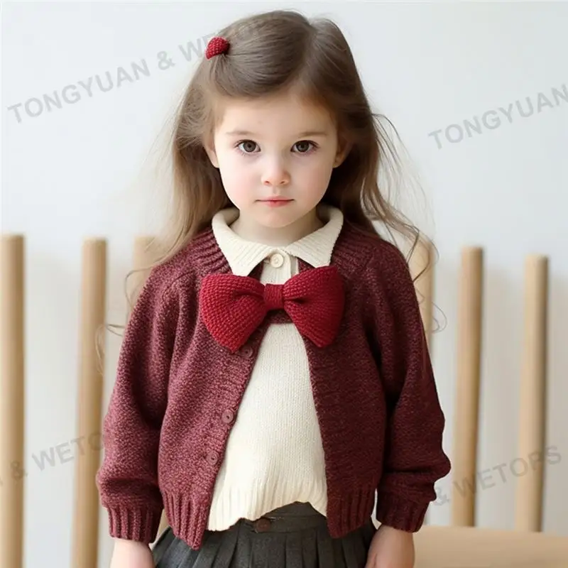 Cardigan para crianças, cardigan da moda, fofo, pescoço, malha, novo design, para meninas