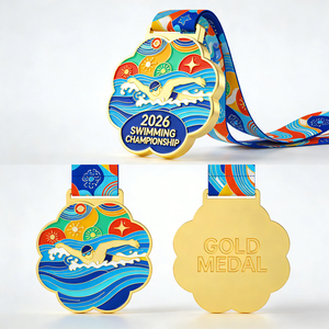 Medalla Deportiva 3D de Oro al por Mayor, Medalla Personalizada de Aleación de Zinc con Impresión UV Plateada, Medalla Económica Personalizada para Club de Tiro con Arco, Medalla de Natación - Product Image 2