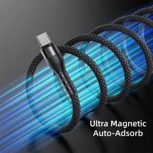 Cable USB C Magnético con Carga Rápida PD 240W 6A, Trenzado de Nailon, Anti-Enredos, para iPhone 17, <span class=keywords><strong>Samsung</strong></span>, Macbook, con Indicador LED - Product Image 5