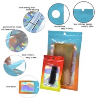 Bolsa de Embalaje de Aluminio Mini Reciclable y Ecológica, Bolsa de Plástico con Cierre Láser Degradado y Ventana Transparente