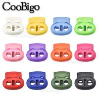 Bouchon de verrouillage de cordon de haricot 100 pièces, Clip de bascule, corde, fermoir, lacet, vêtements de sport, accessoires en plastique, trou de 5mm, mélange coloré