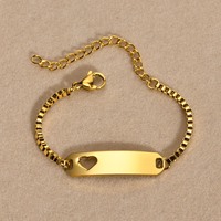 Bracelet en acier inoxydable plaqué or 18 carats avec barre nominative et cadeau personnalisé Bracelets ajustables en acier inoxydable plaqué or