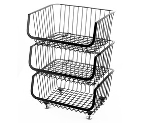 Cestini da <span class=keywords><strong>cucina</strong></span> <span class=keywords><strong>mobili</strong></span> impilabili in acciaio inossidabile Organizer per la conservazione cestello per verdure cestino per frutta e verdura a 2 livelli - Product Image 6