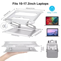 Support de tablette PC en aluminium entièrement pliable à double axe rotatif, base rotative à 360°, support ergonomique pour ordinateur portable, réglable, 20 kg, pour la maison et le bureau