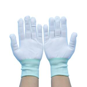 Guantes Blancos de seguridad para el trabajo, manoplas de punto de poliéster transpirables de 13 calibres - Product Image 6