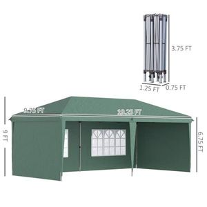 Green 10' X 20' up <b>Canopy</b> Party <b>Tent</b> with 4 Sidewalls for Weddings & Events - Product Image 2