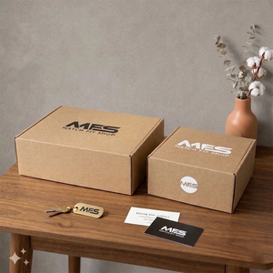 Recycled Kraft Paper Folding Mailer Boxes For <b>Clothes</b> Corrugated Custom Printed Apparel Packaging Boxes Wholesale - Product Image 2
