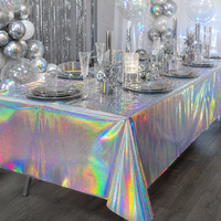 Nappe jetable en PEVA argentée, imperméable et résistante à l'huile, rectangulaire, en plastique, pour événements d'Halloween, extérieur, en gros