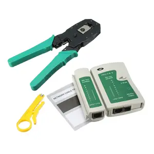 RJ45 RJ11 RJ12 CAT5 CAT5e कंप्यूटर नेटवर्क उपकरण किट सहित केबल परीक्षक और Crimper