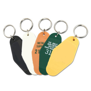 Plastic Acrylic Motel Hotel Room Key Tag With Key Ring Blank Logo Printing Motel Keychains Custom Motel Keychain