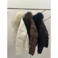 OFTBUY Nouvelle Doudoune d'Hiver pour Femme avec Col en Fourrure de Raton Laveur et Renard, Manteau Épais et Chaud en Duvet de Canard Blanc, Parka Imperméable