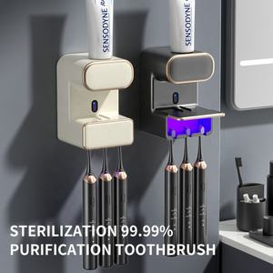 Nuevo Dispensador de Pasta de Dientes Automático Inteligente Montado en la Pared con Soporte para Cepillos de Dientes y Esterilizador, Accesorios de Baño - Product Image 3