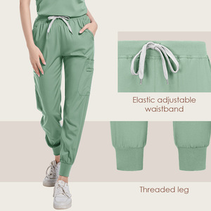 Women's <b>Scrub</b> Suit Set Moisture Wicking V-Neck Short Sleeve Hospital Uniforms Split Design For Medical Workwear - Product Image 4
