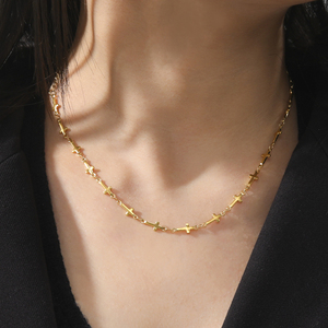 Myshape collana a catena semplice da donna in acciaio inossidabile Color oro collane girocollo moda per feste regalo per gli <span class=keywords><strong>amici</strong></span> <span class=keywords><strong>amanti</strong></span> - Product Image 3