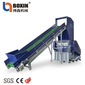 Hydraulic easy to opening and operate PET PP PE PVC ABS plastic waste crushing machine assembly line for recycling