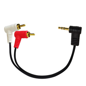 90 derece sağ açı 3.5mm <span class=keywords><strong>2</strong></span> <span class=keywords><strong>RCA</strong></span> kablosu 1/8 "3.5mm TRS erkek 2RCA erkek Stereo Y Splitter adaptörü konektörü phoneTablets için - Product Image 3