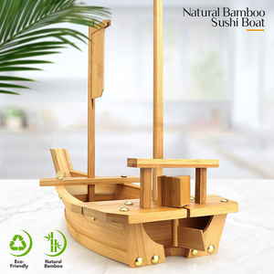 Plato de Bambú Japonés Reutilizable Newell con Forma de Dragón, Barco de <span class=keywords><strong>Sushi</strong></span> de Madera de 70 cm en Venta - Product Image 2
