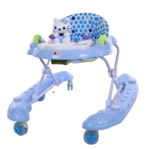 Old fashioned baby walkers 8 wheels plastic with music rolling baby strollers wholesale new model baby walker