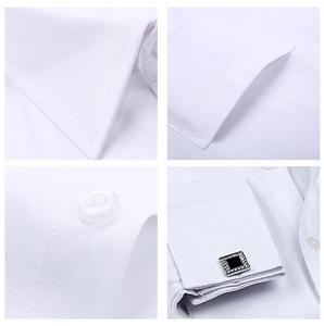 Men's French Cuff Button <strong>Shirts</strong> Long Sleeve Formal Dress <strong>Shirts</strong> for Men <strong>White</strong> Dress Chemise Homme Clothes Men(Accept Custom) - Product Image 3