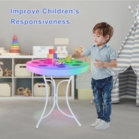 Table de jeu interactive pour enfants avec écran tactile rond, éclairage LED sensible, table de jeu pour enfants