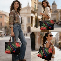 Sac à main en cuir PU imperméable imprimé Haïti pour femmes, sac à main tendance, sac à main de plage des îles haïtiennes, sac fourre-tout avec poignée supérieure
