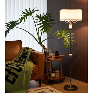 Nouvelle tendance, lampe sur pied décorative en tissu LED moderne pour hôtel, lampe sur pied de haute qualité avec abat-jour en tissu de couleur naturelle - Product Image 1